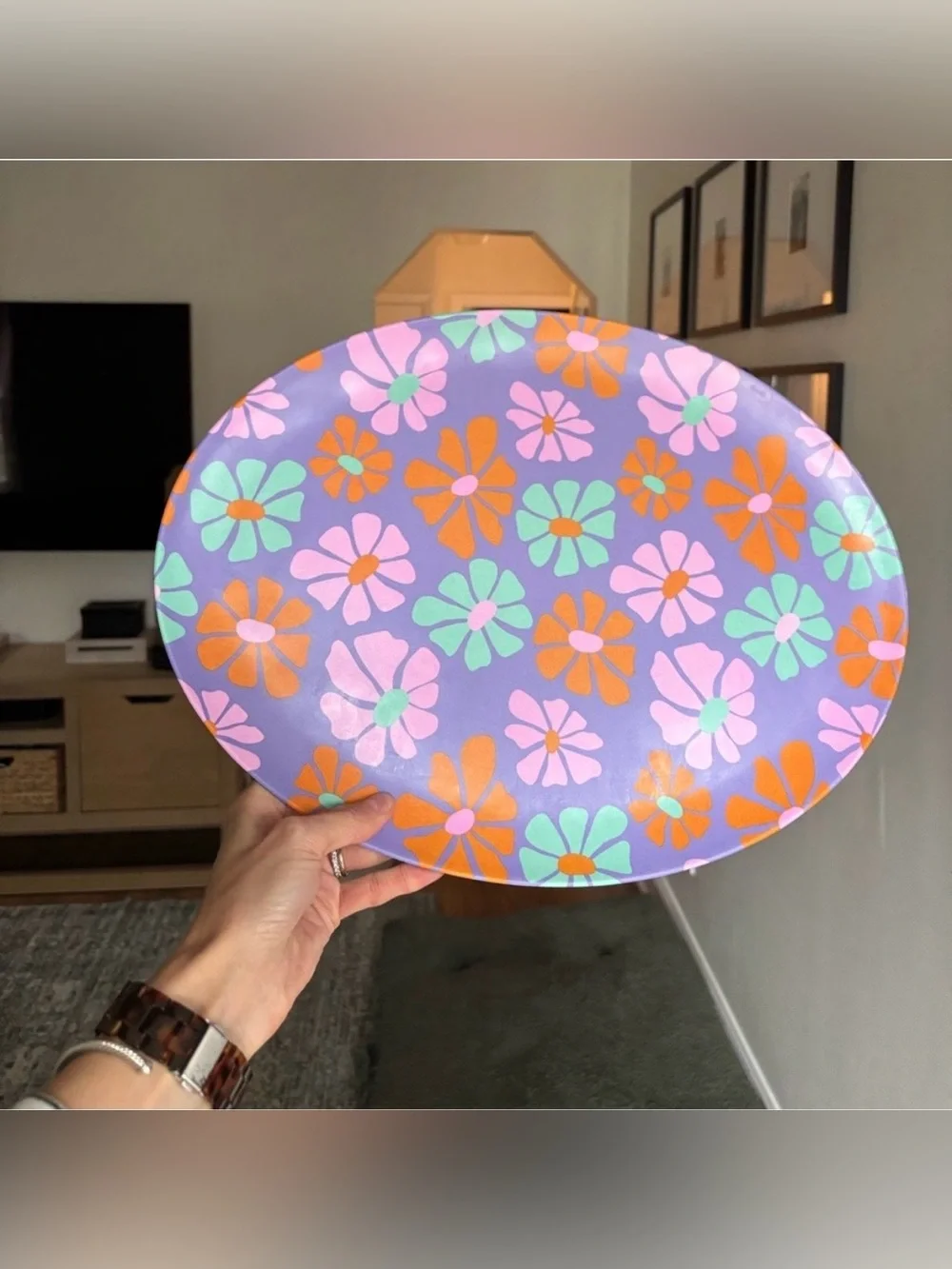 Target hippie fun floral BBQ serving tray never used